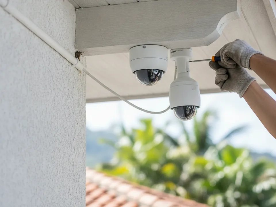Ilustración de instalación de cámaras de seguridad